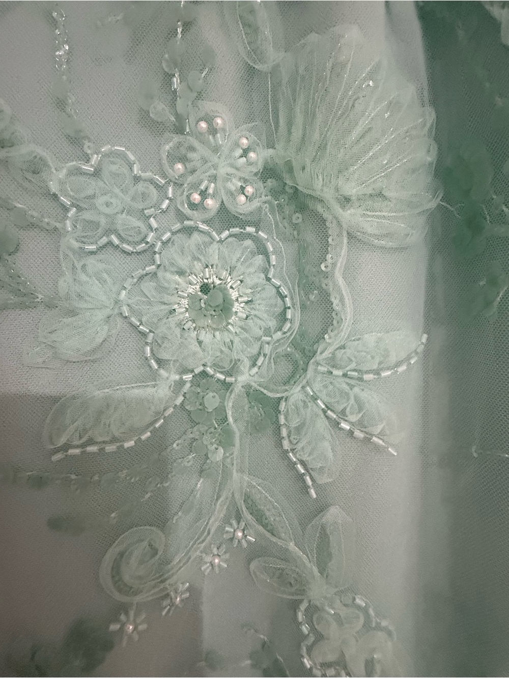 Dress the Population Mint Green Spaghetti-Strap Embroidered Midi Dress - Picture 5 of 7